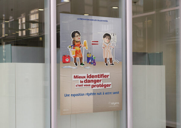 Illustration de l'affiche sur les l'exposition répétée aux risques chimiques